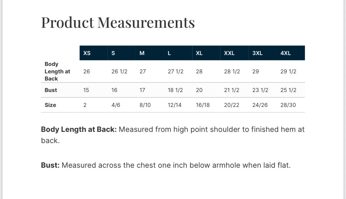 Womens Size Chart