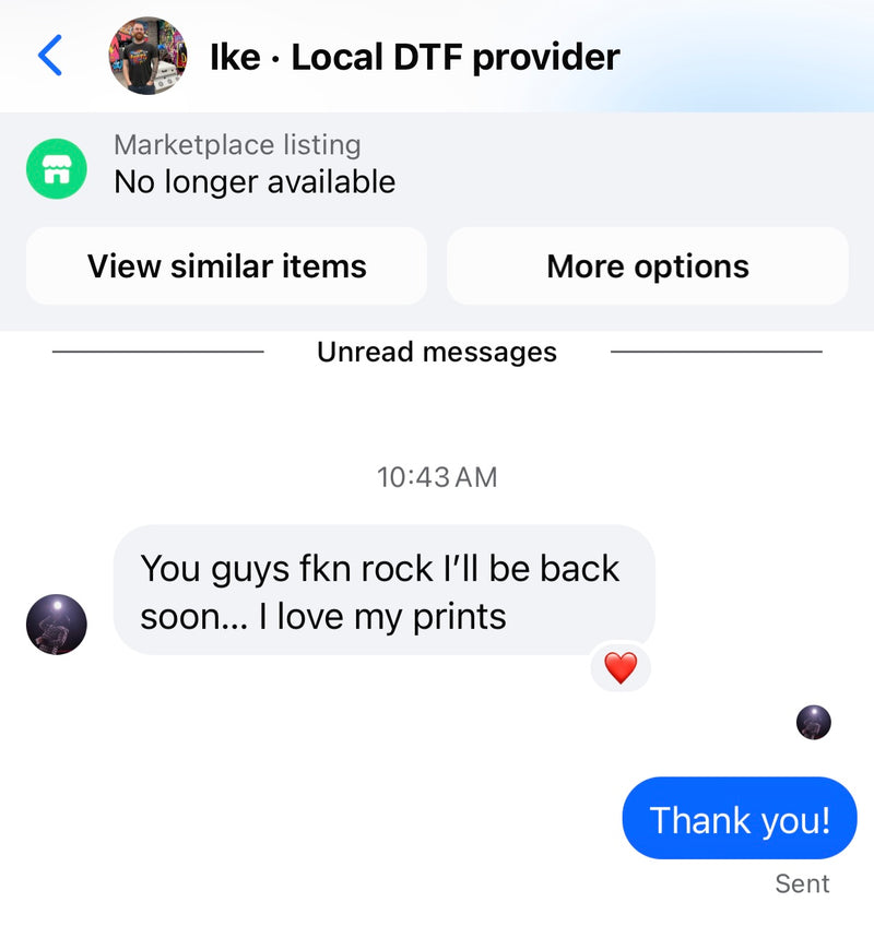 Customer message: You guys rock, I'll be back soon. I love my prints.